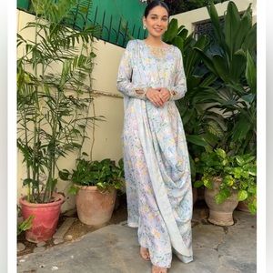 Brand new **never worn** draped floral maxi dress